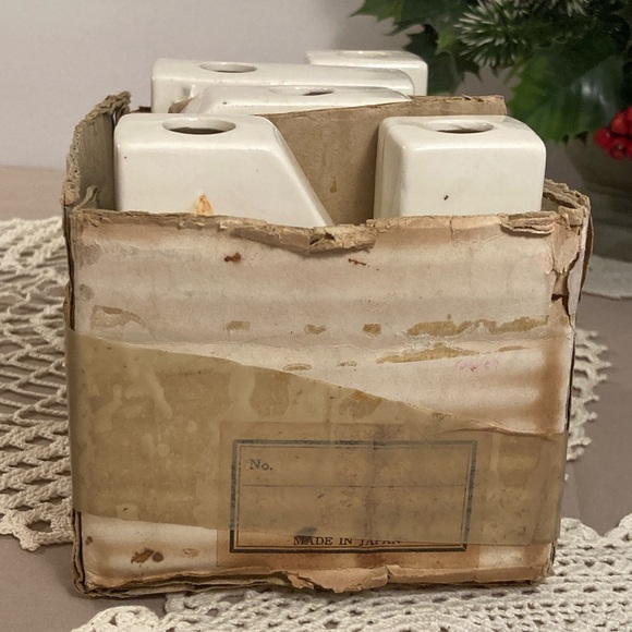 Vintage Noel Christmas Candle Holders Set In Original Box Lipper & Mann - Picture 13 of 16